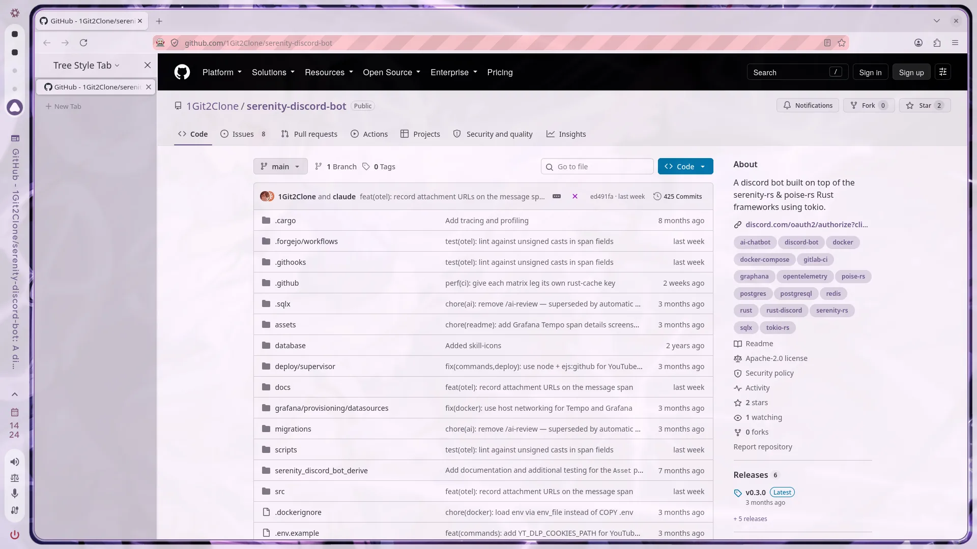 Firefox, light purple