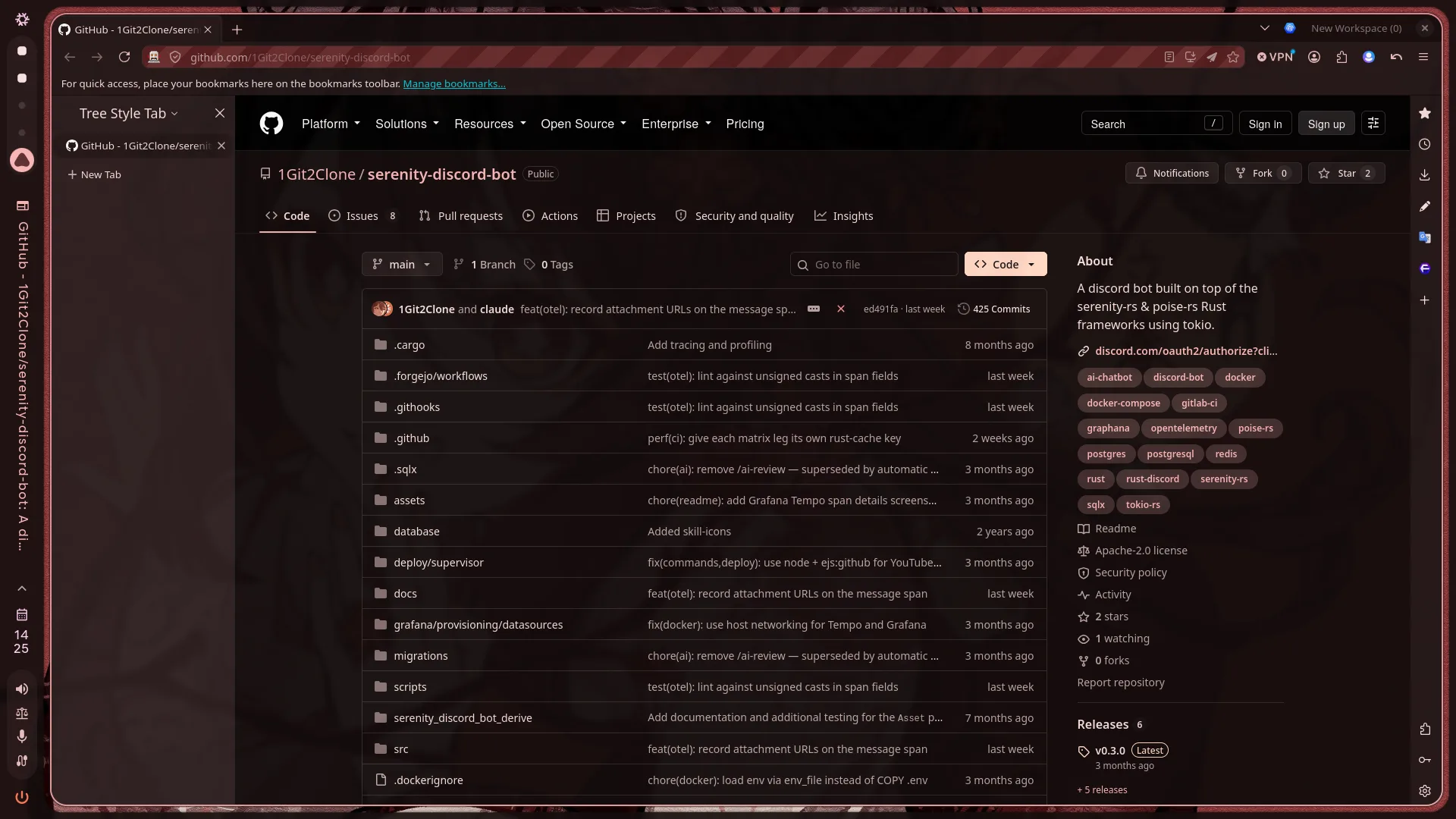 Floorp, dark red